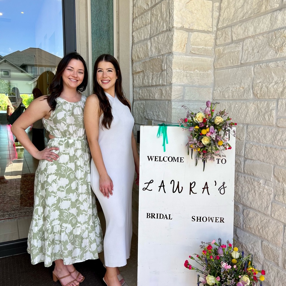 Green floral maxi dress